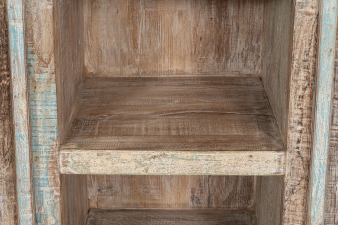 Biscottini Biscottini Libreria Legno Massello Recupero Finitura Anticata Dipinto 158x40x201