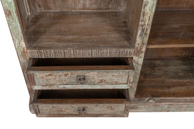 Biscottini Biscottini Libreria Legno Massello Riciclato Stile Anticato L122xP41xH201 Casa