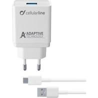 caricabatterie 15w usb-c + cavo usb-c  bianco