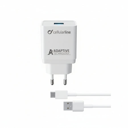 caricabatterie 15w usb-c + cavo usb-c  bianco