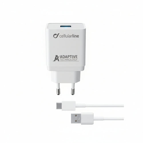 caricabatterie 15w usb-c + cavo usb-c  bianco