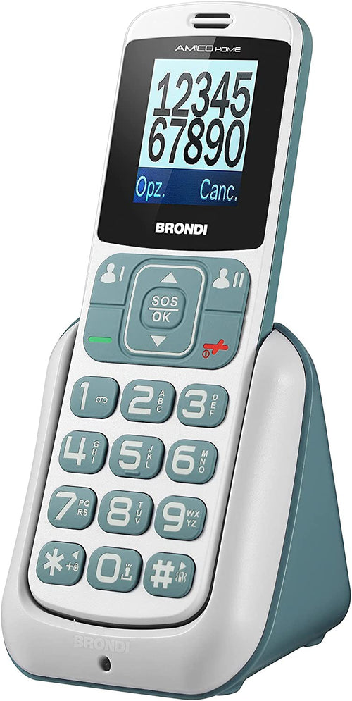 brondi amico home telefono cellulare tasti grandi  bianco / grigio