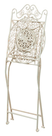 Biscottini Sedia pieghevole ferro battuto Biscottini bianca anticata 39x39x96 giardino