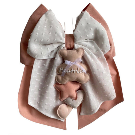 Fiocco nascita in cotone personalizzabile fatto a mano 35 x h 40 cm "Made in Italy"