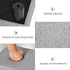 sgabello Pouf Poggiapiedi in Tessuto Effetto Lino Imbottito, 40x30x24cm, Grigio camera letto ingresso ufficio F833-666V70GYA