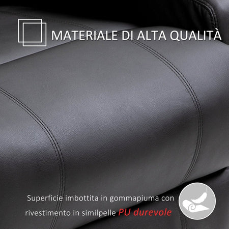F700-029V03BKA Poltrona Relax Massaggiante con 8 Punti, 5 Modalità e 2 Intensità, Reclinabile con Poggiapiedi e Girevole, 84x92x109cm, Nero