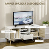 Mobile TV Moderno in legno 110x41x50 Bianco e legno F838-180NDA , soggiorno salotto nero bianco marrone alto basso grigio cassetti design da terra parete grande tavolino ingresso moderno muro parete attrezzata sala