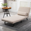 Poltrona Letto Singolo con Materasso e Cuscino Imbottito,  casa ufficio studio  , Telaio in Metallo e Schienale Regolabile 90-180°, Beige divanetto ospiti F833-066BGA