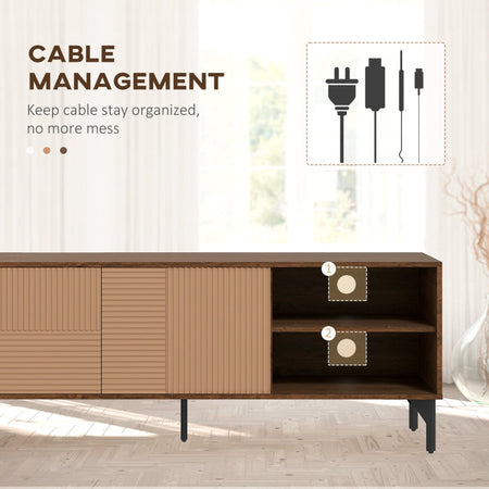 Mobile Porta TV fino 65"  150x40x57cm Marrone F839-665V80CFA , soggiorno salotto nero bianco marrone grigio alto basso cassetti design da terra parete grande tavolino ingresso moderno muro parete attrezzata sala