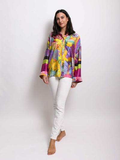 Camicia Donna Cactus Fantasia Multicolore Sikeluna
