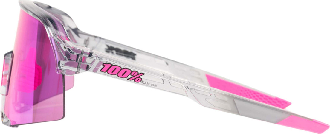 100PERCENT-S3-Polished-Translucent-occhiali-da-sole-in-grigio-e-fucsia-da-uomo