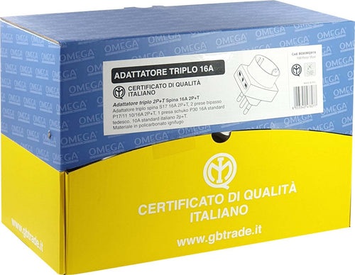 100x Adattatore Triplo Spina S17 16A 2P+T, 2 Prese Bipasso P17/11 10/16A 2P+T, 1 Presa Schuko P30 16A Standard Tedesco, 10A Standard Italiano 2P+T, Imq Approval Fai da te/Materiale elettrico/Multiprese Non solo alimenti - Albano Laziale, Commerciovirtuoso.it