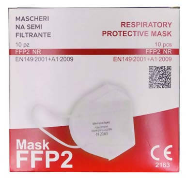 100X Mascherina FFP2 NR Bianche Certificate CE2163 Mascherine Zhejiang Gen Yuan Tang Medical Technology Certificazione CE2163- DPI | bfe ≥95% | Imbustate Singolarmente