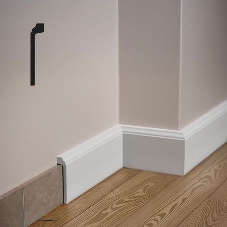Battiscopa Coprimarmo FIRENZE  in POLIMERI FeelingWood-HD 100x22mm - BIANCO (prezzo al metro)