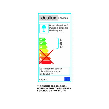 Lampadario moderno Ideal Lux ULTRATHIN SP1 BIG 142906 164878 142913 LED 11.5W metallo sospensione