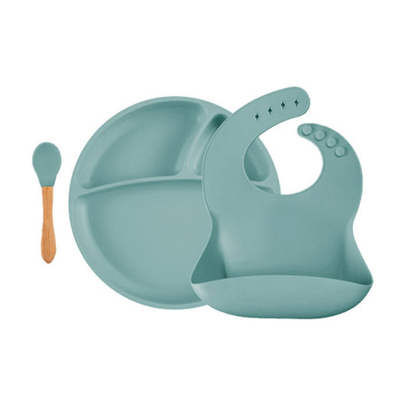 Set pappa piatto, bavaglino, cucchiaio Minikoioi
