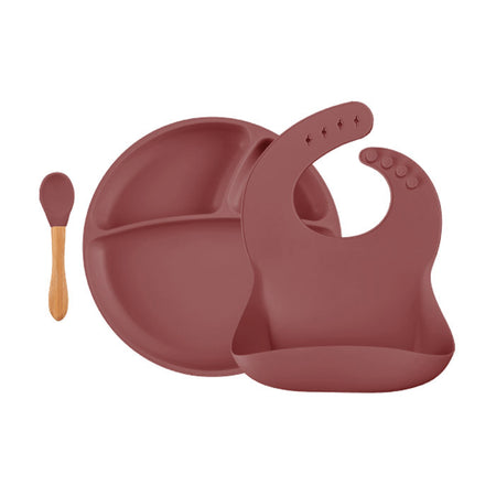 Set pappa piatto, bavaglino, cucchiaio Minikoioi