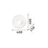 Plafoniera Moderna Glory Vetro Bianco 2 Luci E27 D40Cm