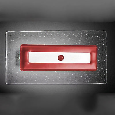 Applique vetro rosso Familamp COOPER 351 AP 3650LM LED integrato lampada parete moderna artigianale