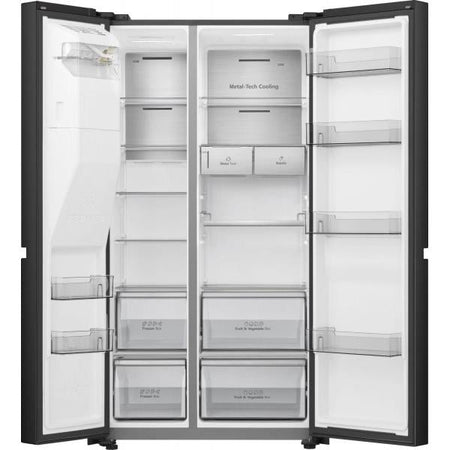 Hisense Frigo Side By Side Nofrost 632lt E Wifi 91cm Nero Rs818n4tfe