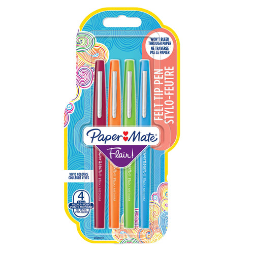 Astuccio 4 Colori Fun Pennarello Flair Nylon Papermate