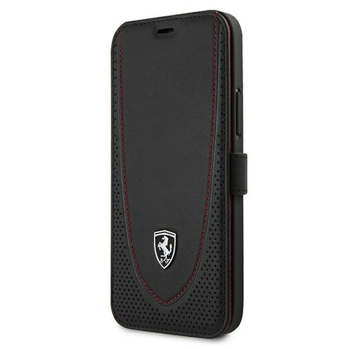 custodia a libro ferrari 12 mni vera pelle nera