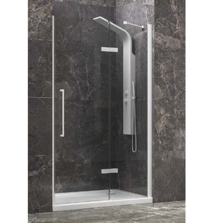 Porta Doccia Battente trasparente 8mm h200 TINOS 400 BIANCO
