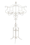 Biscottini Leggio da terra in ferro battuto pieno finitura bianca anticata L85xPR46xH140 cm