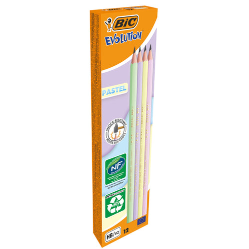 Scatola12 Matite Evolution Pastel Bic