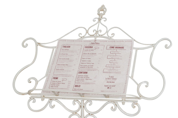 Biscottini Leggio da terra Biscottini ferro battuto anticato 85x46x140 porta menù