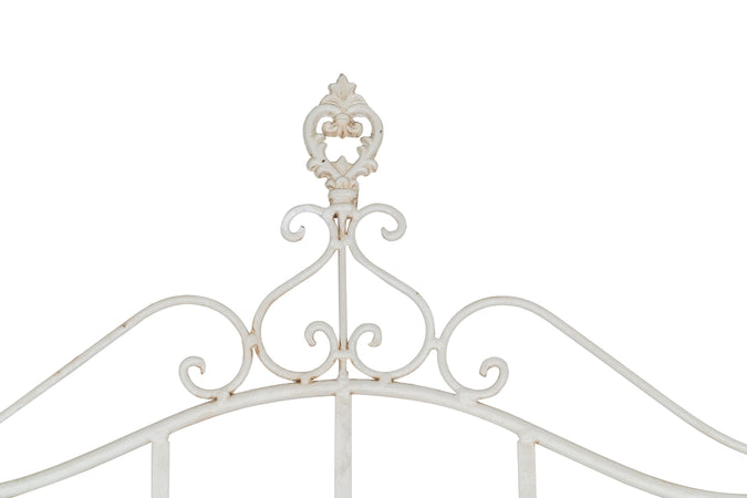 Biscottini Leggio da terra in ferro battuto pieno finitura bianca anticata L85xPR46xH140 cm