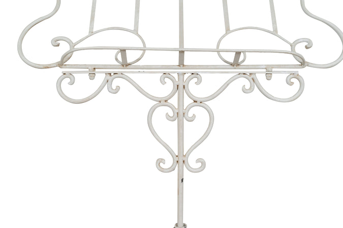 Biscottini Leggio da terra in ferro battuto pieno finitura bianca anticata L85xPR46xH140 cm