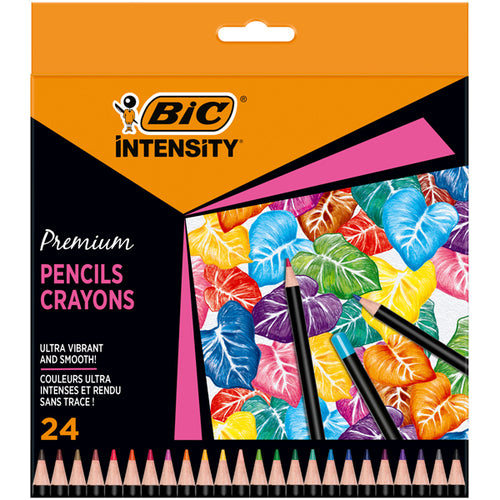 Astuccio 24 Matite Intensity Wood Premium Colori Assortiti Bic