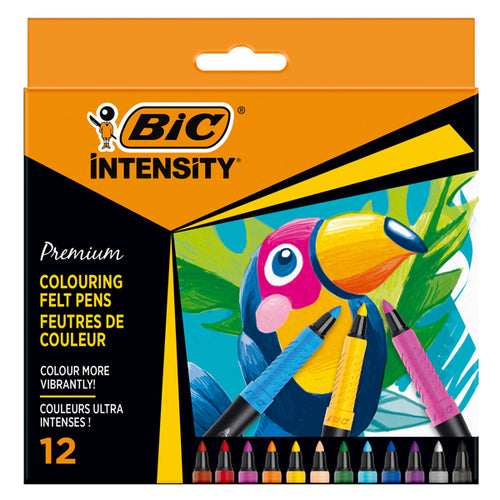 Astuccio 12 Pennarelli Intensity Premium Colori Assortiti Bic