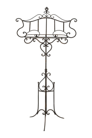 Biscottini Leggio da terra Biscottini ferro battuto pieno anticato L85xP46xH140 regolabile