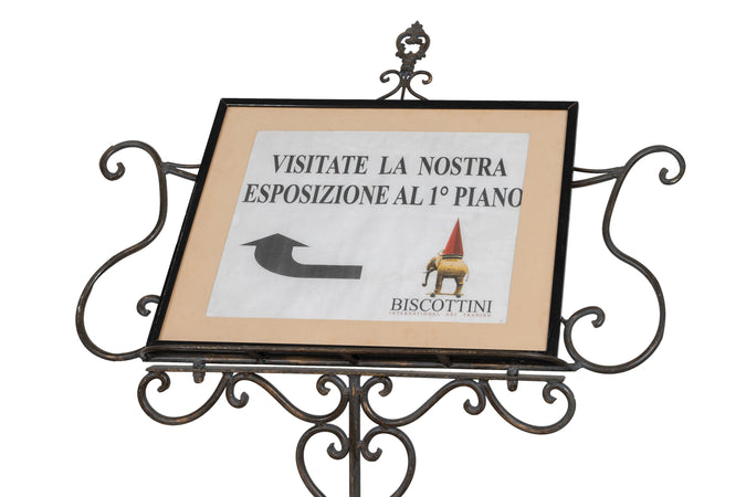 Biscottini Leggio da terra Biscottini ferro battuto pieno anticato L85xP46xH140 regolabile