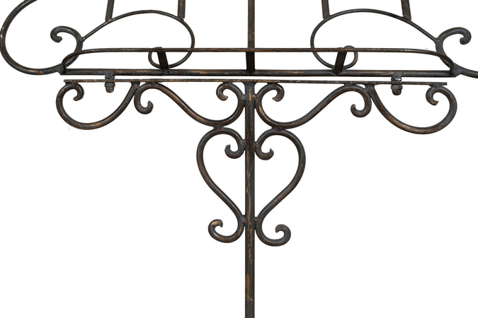 Biscottini Leggio da terra in ferro battuto pieno finitura anticata L85xPR46xH140 cm