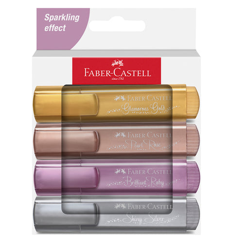 Astuccio 4 Evidenziatori Textliner 46 Colori Assortiti Metallic Faber Castell