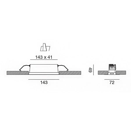 Faretto incasso nero alluminio Gea Led GFA1130C LED 3000K 800LM moderno led integrato