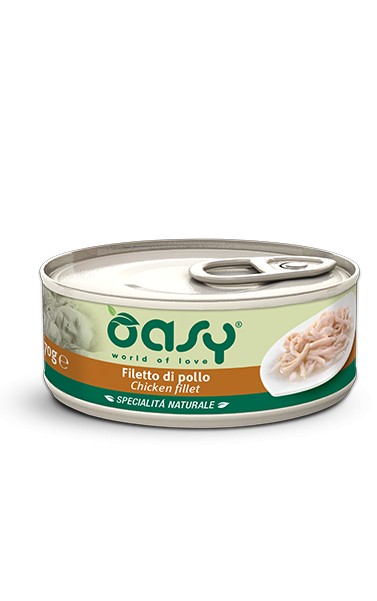 Oasy Gatti Specialità Naturale con Filetto di Pollo Scatoletta 70gr