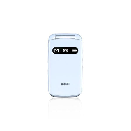 BRONDI AMICO FAVOLOSO (BIANCO METAL) - TELEFONO CELLULARE PER ANZIANI - TASTO SOS - TORCIA - CONTROLLO REMOTO - ANNUNCIO VOCALE