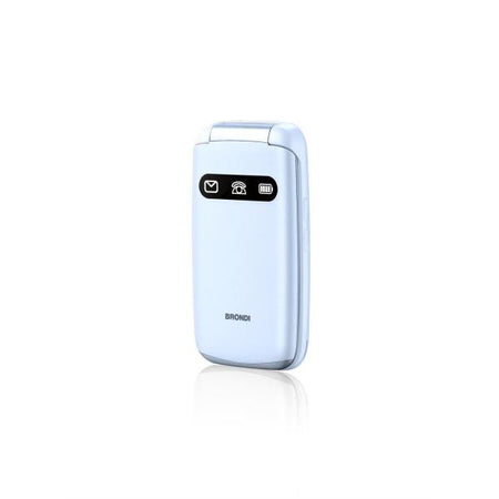 BRONDI AMICO FAVOLOSO (BIANCO METAL) - TELEFONO CELLULARE PER ANZIANI - TASTO SOS - TORCIA - CONTROLLO REMOTO - ANNUNCIO VOCALE