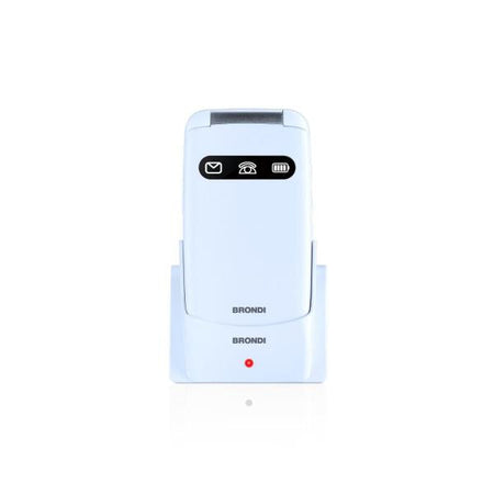BRONDI AMICO FAVOLOSO (BIANCO METAL) - TELEFONO CELLULARE PER ANZIANI - TASTO SOS - TORCIA - CONTROLLO REMOTO - ANNUNCIO VOCALE