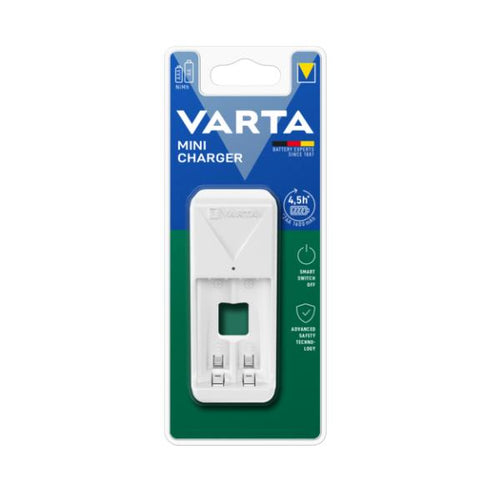 Caricabatterie Varta Mini Charger per 2 Pile Stilo Ministilo AA/AAA - Bianco (IBT-VCMIN2)