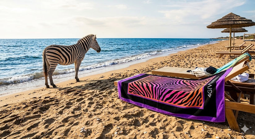 Telo mare 4giveness Hypnotic Zebra microfibra
