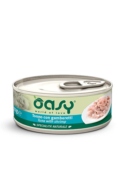 Oasy Gatti Specialità Naturale Tonno con Gamberetti Scatoletta 70gr