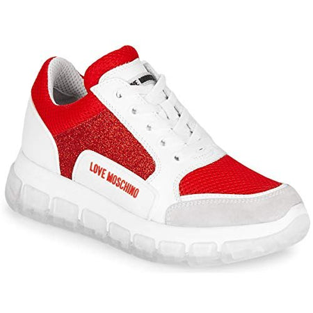 LOVE MOSCHINO Sneaker donna bianche e rosse