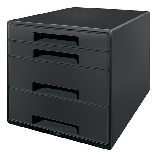 Cassettiera A Cubo 4 Cassetti Nera Leitz Recycle