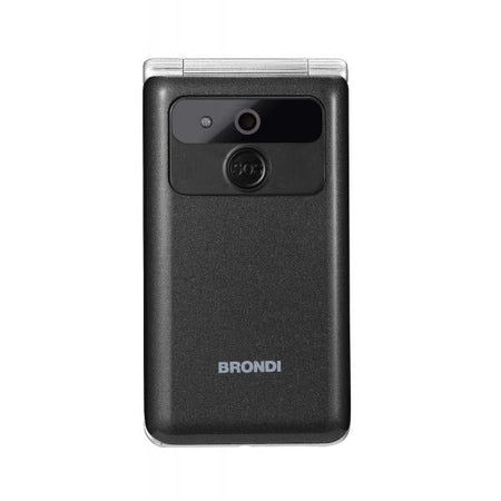 BRONDI AMICO PREZIOSO (NERO) - TELEFONO CELLULARE PER ANZIANI - TASTO SOS - CONTROLLO REMOTO - DOPPIO DISPLAY