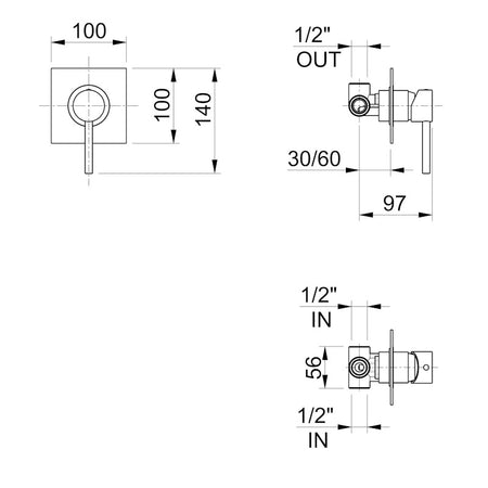 Rubinetto doccia incasso - garanzia 5 anni - rubinetti bagno